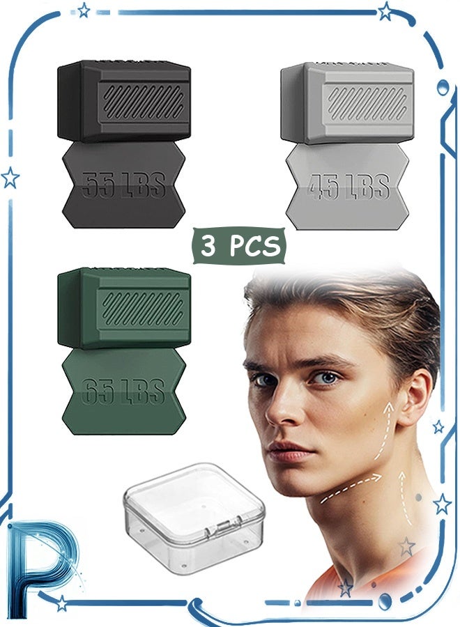 Photon 3 قطع لتمرين الفك للرجال والنساء، مزيل للذقن المزدوجة، أقراص سيليكون لتمرين خط الفك - Image 1