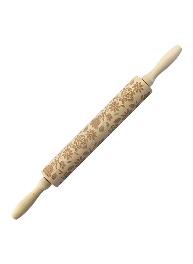 NIBEMINENT Wooden Rolling Pin Beige 4x4x43cm - Image 1