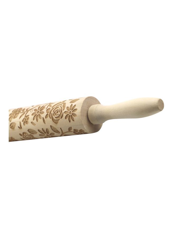 NIBEMINENT Wooden Rolling Pin Beige 4x4x43cm - Image 2