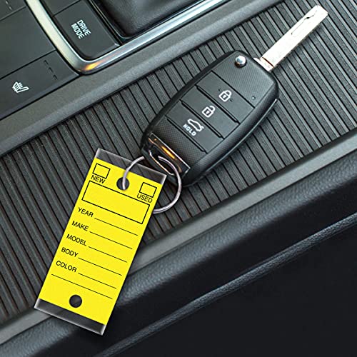 Versa-Tags 1000 Per Box, Self-Protecting Paper Key Tags with Chrome-Plated Split Rings Perfect for Car Truck Or RV Dealers Yellow - Image 5