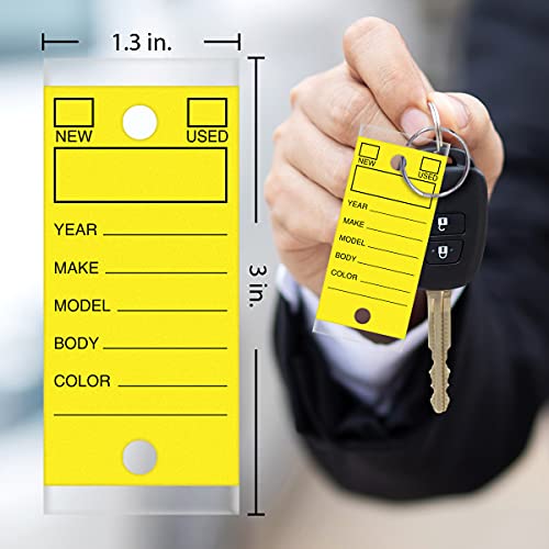 Versa-Tags 1000 Per Box, Self-Protecting Paper Key Tags with Chrome-Plated Split Rings Perfect for Car Truck Or RV Dealers Yellow - Image 4