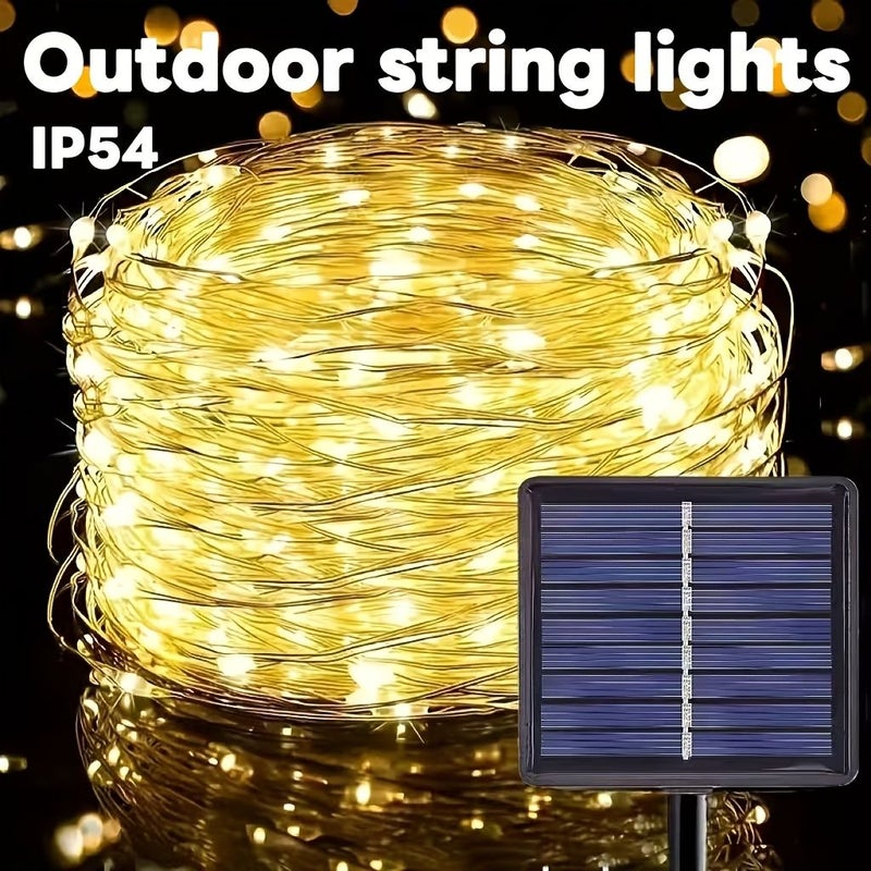 Multi Color Solar Garden Copper Wire Light 300LEDs Outdoor String Decor - Image 1