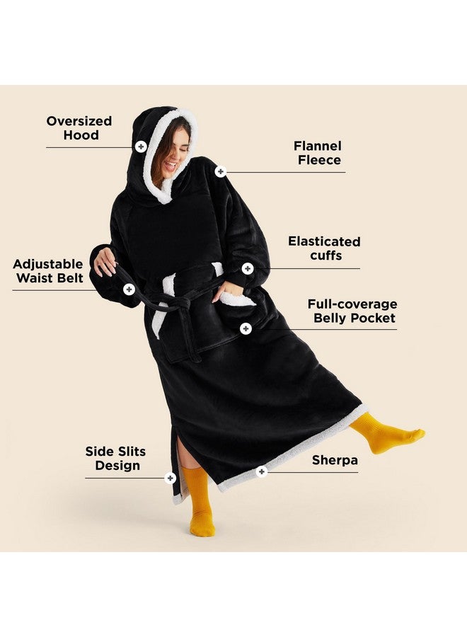 Bedsure Bedsure Wearable Blanket Hoodie, Cozy Long Hooded Blanket Sweatshirt as Mothers Day Hoodie Gifts for Mom Women, Oversize, Black - Image 1