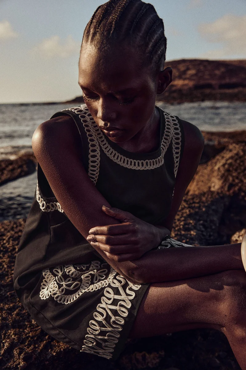 H&M Embroidered shift dress