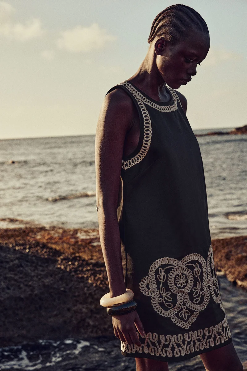 H&M Embroidered shift dress
