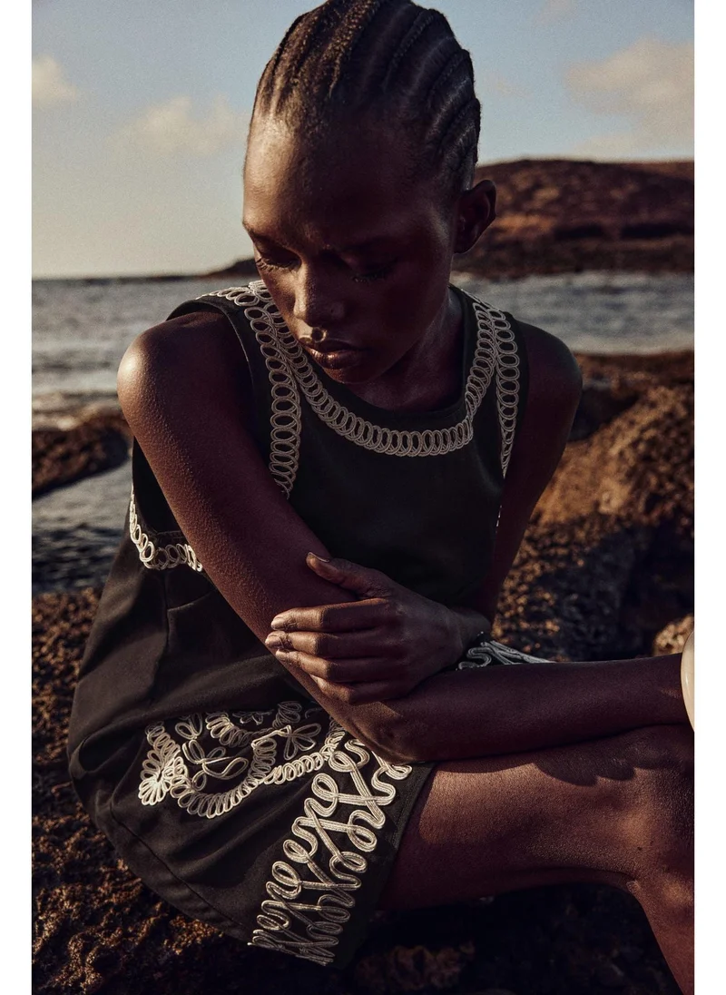 H&M Embroidered shift dress