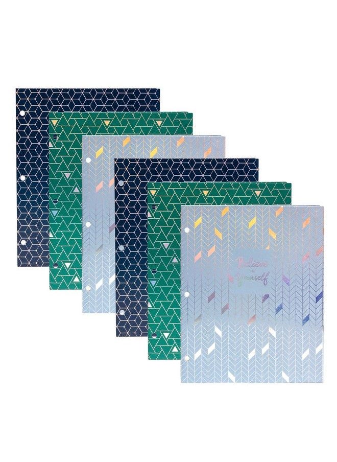 Pukka Pad Glee Folders 6 Pack Of Pocket Portfolios With 3 Holepunches For Standard Ring Biners Measures 11.75 X 9.5Inches Compatible With A4 And Letter Sized Paper Documents  - Image 1