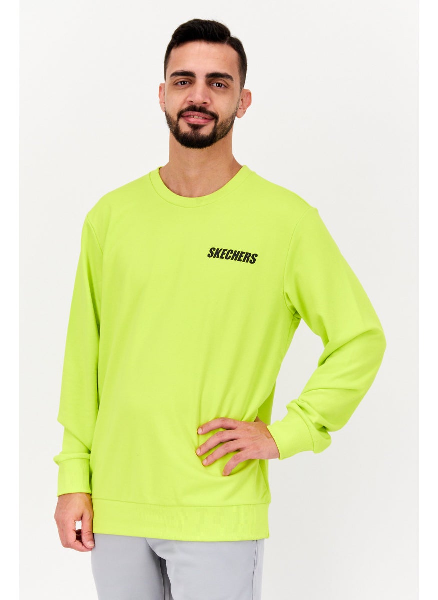 SKECHERS Men Sportswear Fit Long Sleeve Training Sweatshirt, Lime  - Image 1