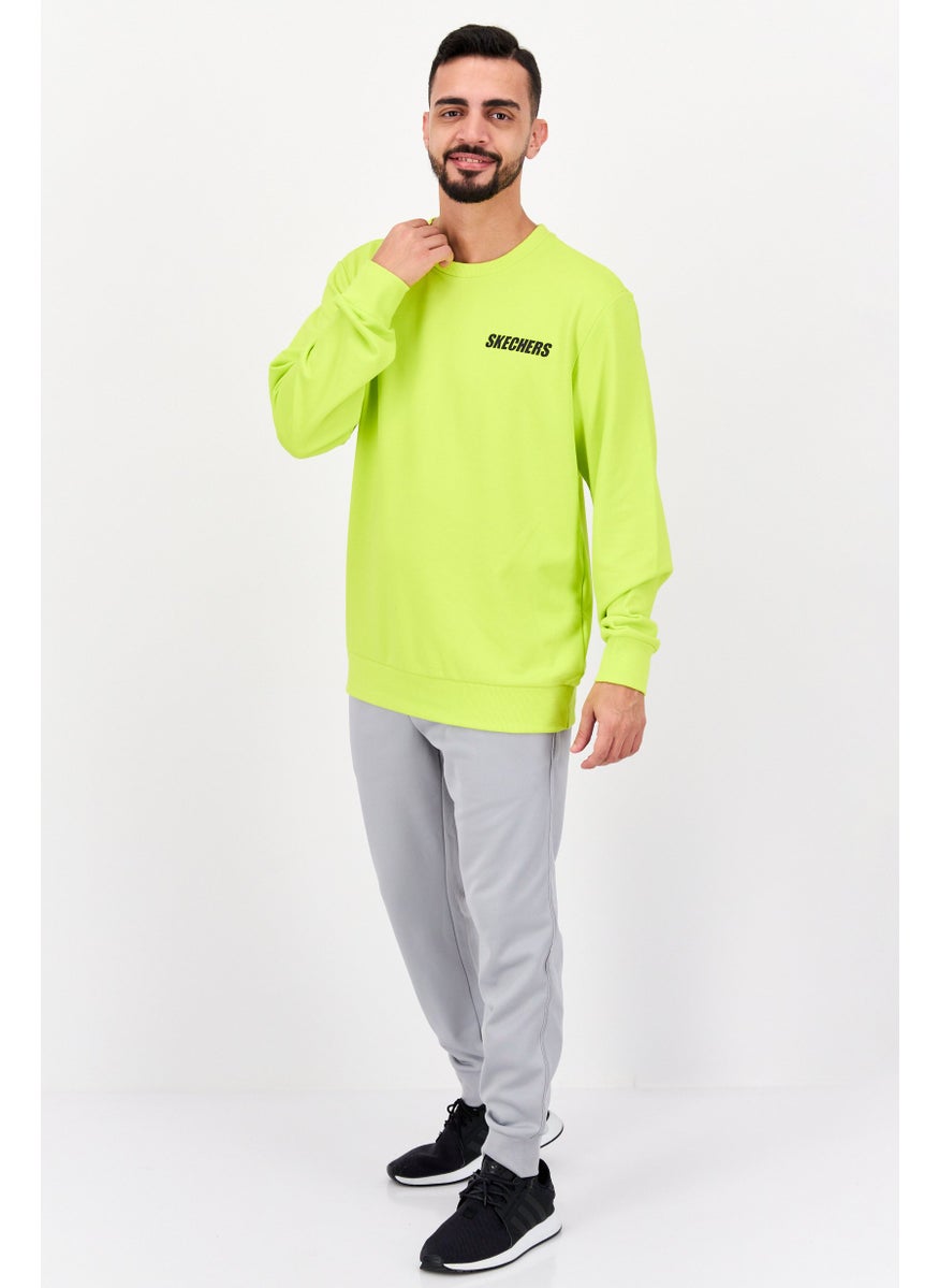 SKECHERS Men Sportswear Fit Long Sleeve Training Sweatshirt, Lime  - Image 2