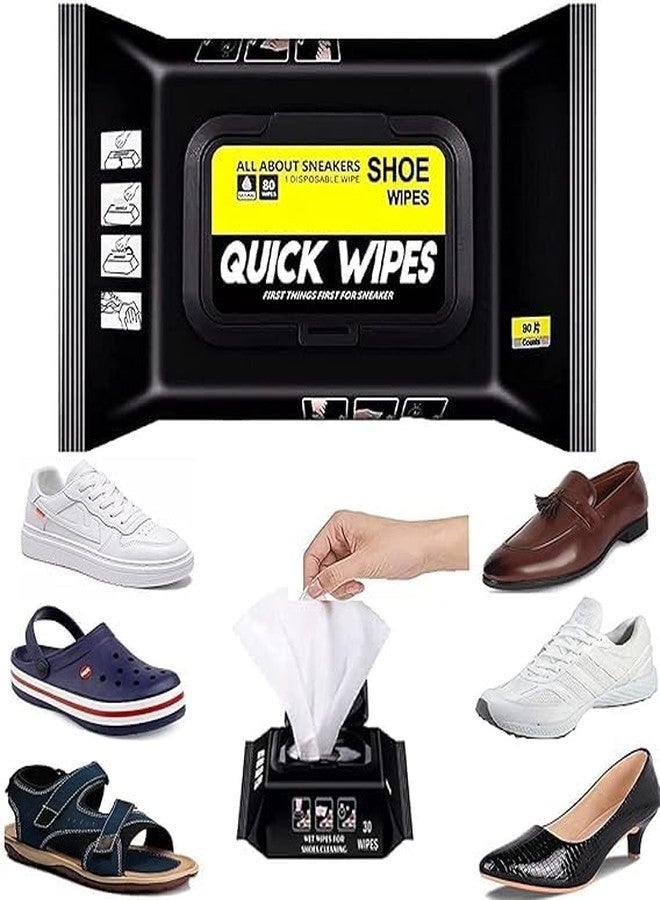 PRAYAN ENTERPRISE Natural Sneaker & Shoe Cleaner Wipes - 1 Packs of 80 - Portable Sneakers Cleaner Shoe Wipes Quickly Remove Dirt & Stains - These Disposable Shoe Cleaning Wipes Can Be Used On Footwear - Image 1