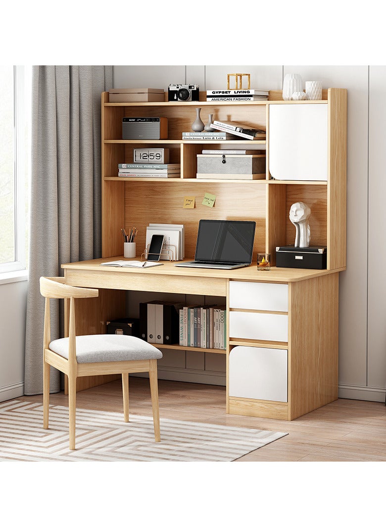 AUTOYSUR Computer Desk,Large Standing Desk, Easy-to-Assemble Study Desk For Home, Bedroom, Office Durable Wood Table,Storage Shelves Ideal For Gaming Working And Learning,100x45x162cm (Light Walnut) - Image 3