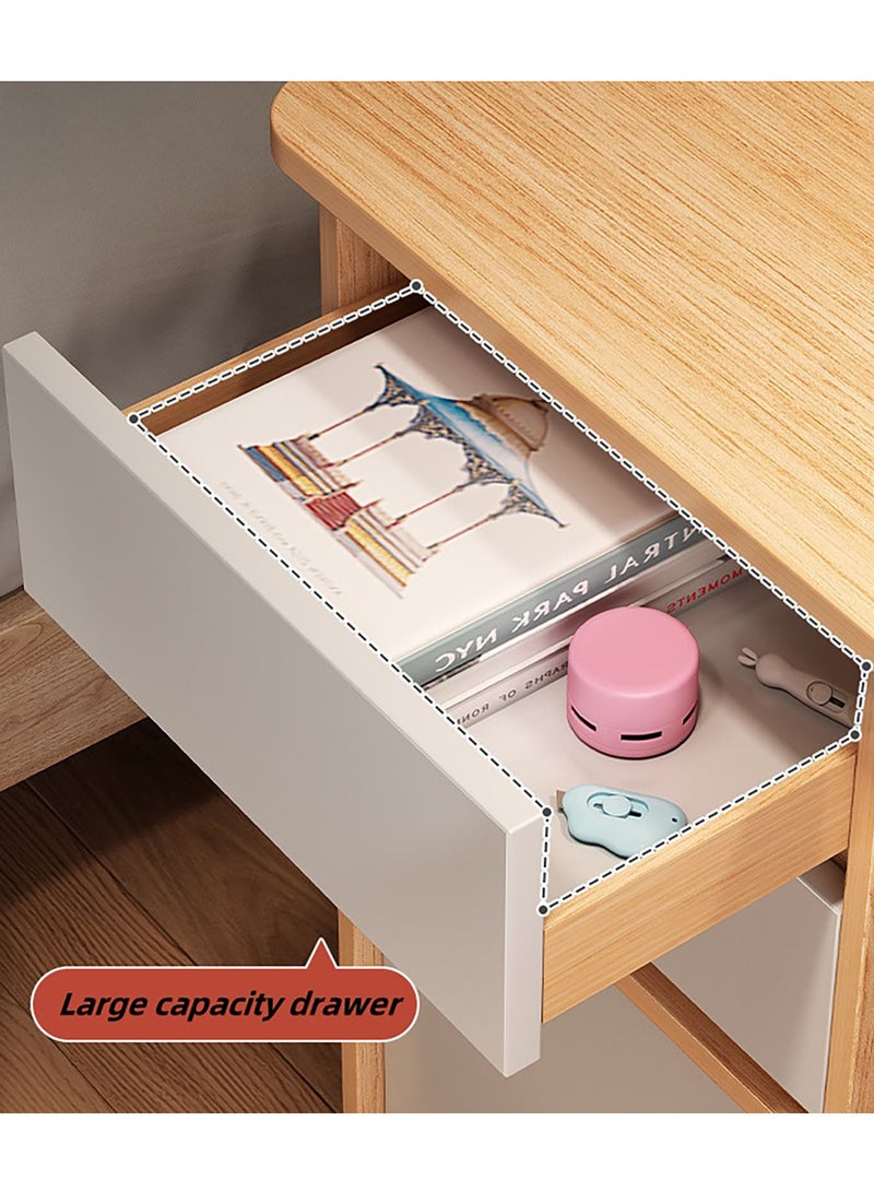 AUTOYSUR Computer Desk,Large Standing Desk, Easy-to-Assemble Study Desk For Home, Bedroom, Office Durable Wood Table,Storage Shelves Ideal For Gaming Working And Learning,100x45x162cm (Light Walnut) - Image 5