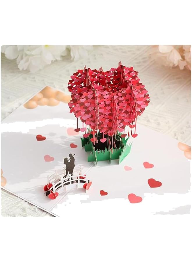إيروريكس بطاقة تهنئة ثلاثية الأبعاد على شكل شجرة حب، بطاقة عيد الحب الإبداعية، بطاقة ذكرى زواج فريدة من نوعها له ولها في عيد الحب، بطاقة اقتراح زفاف مصنوعة يدويًا - Image 4