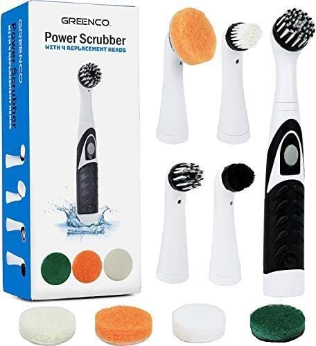 Greenco Electric Scrub Brush with 4 Replaceable Brush Attachment Heads Electric Cleaning Brush Scrubber Spin Scrubber Bathroom and Grout Auto Power Scrubber New and Improved Version - Image 4