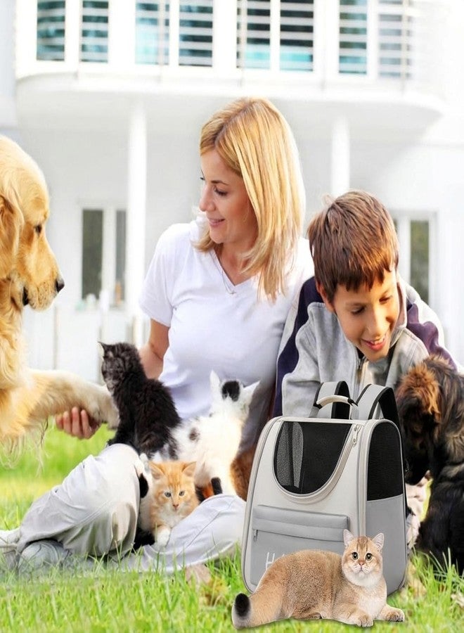 Evona Pet Carrier Backpack for Cats & Small Dogs, Transparent Space Capsule Cat Carrier Bag with Breathable Mesh, Foldable Travel Backpack for Hiking, Camping, Vet Visits & Outdoor Use (Grey) - Image 2