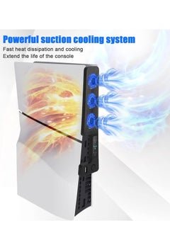 KJH Cooling Fan with USB Port for PS5 Slim Digital/Disc Edition  PlayStation 5 Slim Cooler Equipped with 3 Quiet 9500-Speed Fans and LED Light  - Image 5