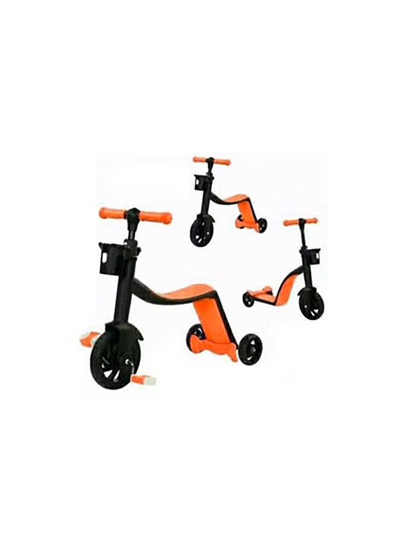 3-in-1 Kids Scooter, Convertible Design Adjustable Height - Orange - Image 2