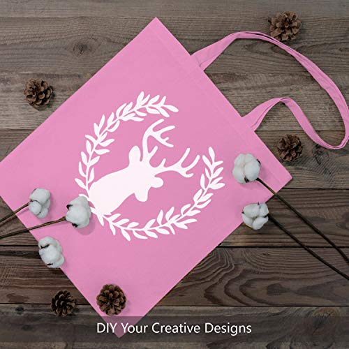 TOPDesign 12-Pack Economical 16"x15" Baby Pink Cotton Tote Bag, Lightweight Medium Reusable Grocery Shopping Cloth Bags, Suitable for DIY, Advertising, Promotion, Gift, Activity - Image 3