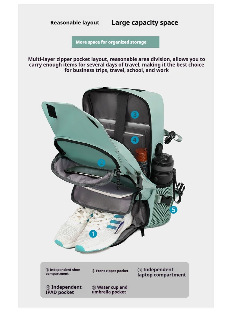 لبونير حقيبة ظهر كبيرة السعة مزودة بمنفذ شحن USB، حقيبة ظف مقاومة للماء للكمبيوتر المحمول للسفر والعمل، حقيبة متعددة الوظائف مضادة للسرقة مع حجرة مخصصة للأحذية، وجيب للاب توب، وجيب للتابلت، وحامل للزجاجة، نظام ظهر مريح قابل للتهوية، حمل متعدد كحقيبة ظهر أو حقيبة كتف أو حقيبة يد، مثالية لرحلات العمل، والتنقل اليومي، والإجازات الأسبوعية، والرحلات الطويلة | منفذ USB مدمج ومبتكر | نايلون ممتاز مقاوم للماء | تقسيم داخلي ذكي | تخزين منظم | أساسية للمسافر العصري | وظائف عملية | جيب أمامي سريع الوصول | مشبك صدر مضاد للسرقة | أمان وملاءمة | حجرة رئيسية فسيحة | متانة في البناء | حمل مريح | طرق حمل متعددة | تصميم عصري | حل متكامل | حقيبة ظهر لرحلات العمل | حقيبة ظف للمسافر اليومي | حقيبة إجازة نهاية الأسبوع | حقيبة ظف لليلة واحدة | مقبولة كأمتعة محمولة | حقيبة ظف تقنية | شحن الأجهزة | متوافقة مع الشاحن المحمول | أحزمة ergonomic | لوح ظهر مريح | مشبك أمان | راحة عدم استخدام اليدين | سوستة متينة | منظمان داخلية | أقسام محددة | حماية من العوامل الجوية | تنوع لا مثيل له | مثالية للعمل والسفر | أمتعة ذكية | - Image 3