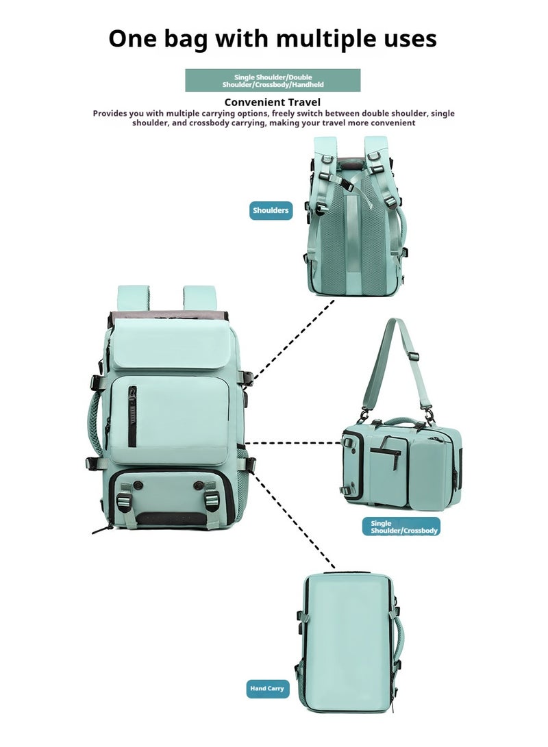 لبونير حقيبة ظهر كبيرة السعة مزودة بمنفذ شحن USB، حقيبة ظف مقاومة للماء للكمبيوتر المحمول للسفر والعمل، حقيبة متعددة الوظائف مضادة للسرقة مع حجرة مخصصة للأحذية، وجيب للاب توب، وجيب للتابلت، وحامل للزجاجة، نظام ظهر مريح قابل للتهوية، حمل متعدد كحقيبة ظهر أو حقيبة كتف أو حقيبة يد، مثالية لرحلات العمل، والتنقل اليومي، والإجازات الأسبوعية، والرحلات الطويلة | منفذ USB مدمج ومبتكر | نايلون ممتاز مقاوم للماء | تقسيم داخلي ذكي | تخزين منظم | أساسية للمسافر العصري | وظائف عملية | جيب أمامي سريع الوصول | مشبك صدر مضاد للسرقة | أمان وملاءمة | حجرة رئيسية فسيحة | متانة في البناء | حمل مريح | طرق حمل متعددة | تصميم عصري | حل متكامل | حقيبة ظهر لرحلات العمل | حقيبة ظف للمسافر اليومي | حقيبة إجازة نهاية الأسبوع | حقيبة ظف لليلة واحدة | مقبولة كأمتعة محمولة | حقيبة ظف تقنية | شحن الأجهزة | متوافقة مع الشاحن المحمول | أحزمة ergonomic | لوح ظهر مريح | مشبك أمان | راحة عدم استخدام اليدين | سوستة متينة | منظمان داخلية | أقسام محددة | حماية من العوامل الجوية | تنوع لا مثيل له | مثالية للعمل والسفر | أمتعة ذكية | - Image 2