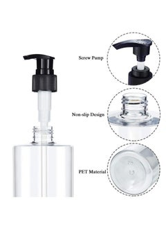 Harrods 5 Pieces - Empty Shampoo Pump Bottles Refillable Dispenser Container Liquid Soap Dispenser Pump Lotion Bottle Plastic Cylinder With Pumps - 500 Ml Each (Transparent)  - Image 2