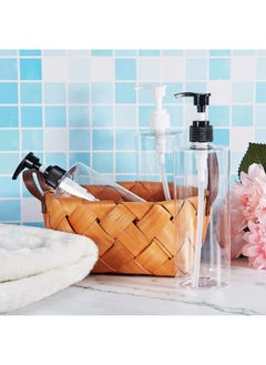 Harrods 5 Pieces - Empty Shampoo Pump Bottles Refillable Dispenser Container Liquid Soap Dispenser Pump Lotion Bottle Plastic Cylinder With Pumps - 500 Ml Each (Transparent)  - Image 5
