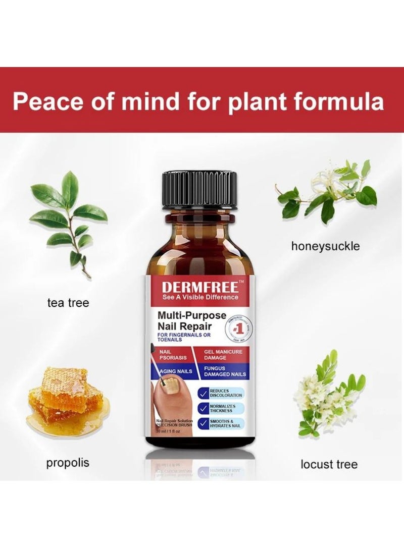 DERMFREE - Multi Purpose Nail Repair Fungus Treatment Toenail Fingernail Fungal Renewal Treatment Toenail Fungus Treatment Solution Nail Psoriasis Aging Nails Fungus Damaged Repair Gel 30ML - Image 1
