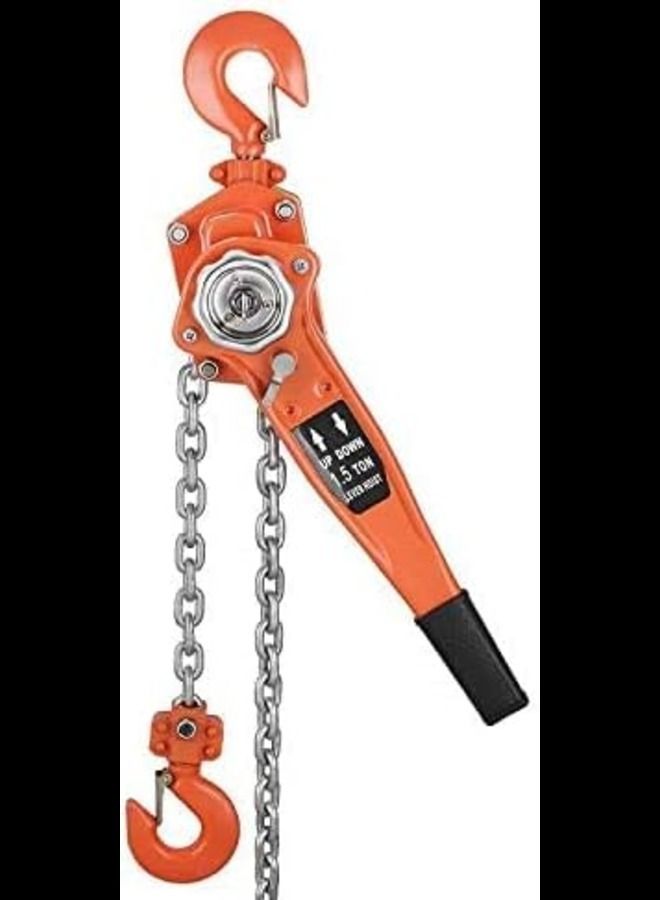 ABBASALI Hand Chain Hoist 1.5 Tons Chain Hoist Lever Hoist Hauter,1.5 Meters Height of Lifting Equipment with Alloy Steel Chain Levers - Image 1