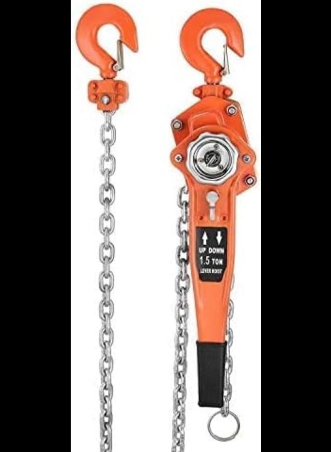ABBASALI Hand Chain Hoist 1.5 Tons Chain Hoist Lever Hoist Hauter,1.5 Meters Height of Lifting Equipment with Alloy Steel Chain Levers - Image 2
