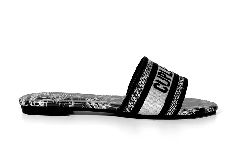 كابلي صندل نسائي سهل الارتداء مطبوع بنقش كوبليه