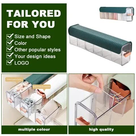 NISHIV 6 Cell Socks Underwear Organizer Wall Mount Drawer Storage Boxes and Acrylic Organizers for Clothes Socks Ties Data Cable Spices SelfAdhesive Anti Dust Storage BoxesMulti Color - Image 5