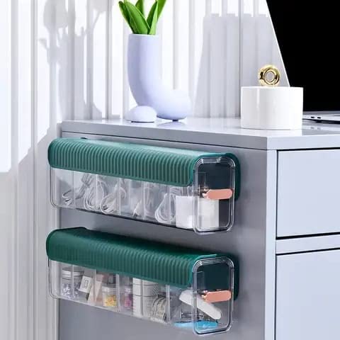 NISHIV 6 Cell Socks Underwear Organizer Wall Mount Drawer Storage Boxes and Acrylic Organizers for Clothes Socks Ties Data Cable Spices SelfAdhesive Anti Dust Storage BoxesMulti Color - Image 4
