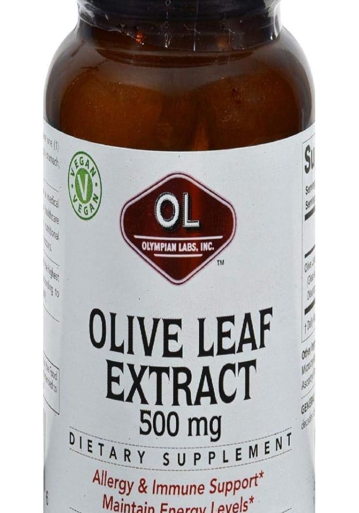 Olympian Labs Olive Leaf Extract 500mg - 60 Vegetarian Capsules for Allergy and Immune Support - Image 1