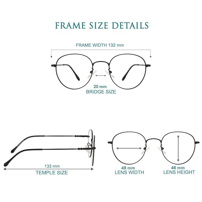 mashamart® Round Shape Blue Cut Antiglare Computer Eyeglasses For Men And Women |Blue Light Filtering Glasses For Computer And Mobile Use | 100% UV Protection | Gold & Silver Rose Gold. (BLACK) - Image 5