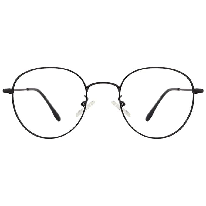 mashamart® Round Shape Blue Cut Antiglare Computer Eyeglasses For Men And Women |Blue Light Filtering Glasses For Computer And Mobile Use | 100% UV Protection | Gold & Silver Rose Gold. (BLACK) - Image 2