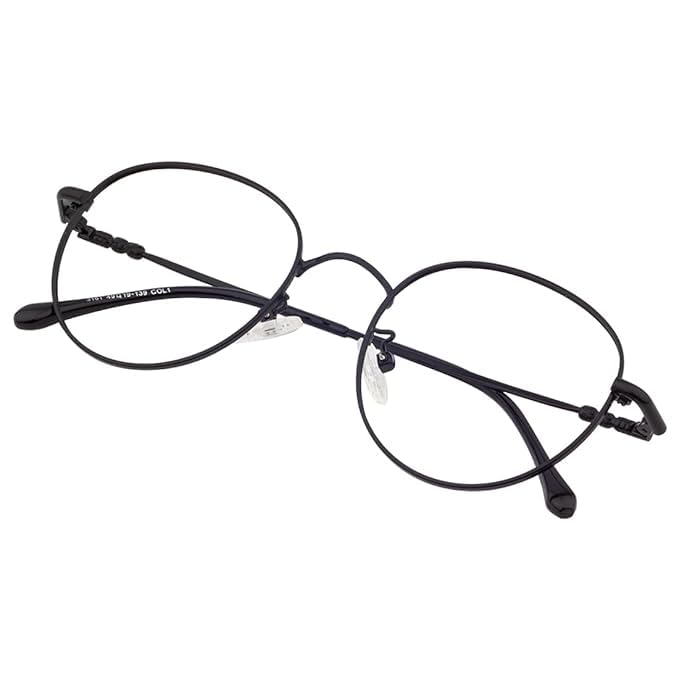 mashamart® Round Shape Blue Cut Antiglare Computer Eyeglasses For Men And Women |Blue Light Filtering Glasses For Computer And Mobile Use | 100% UV Protection | Gold & Silver Rose Gold. (BLACK) - Image 1
