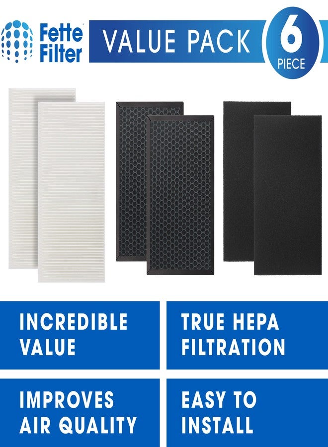 Fette Filter - Replacement Air Purifier Filter Compatible with Honeywell HPA175 HPA175B HPA180 HPA180B Air Purifiers Contains 2 HRFTS1 Filter T, 2 HRF-G Filter G & 2 HRF-A Pre-Filter A - Combo Pack - Image 2