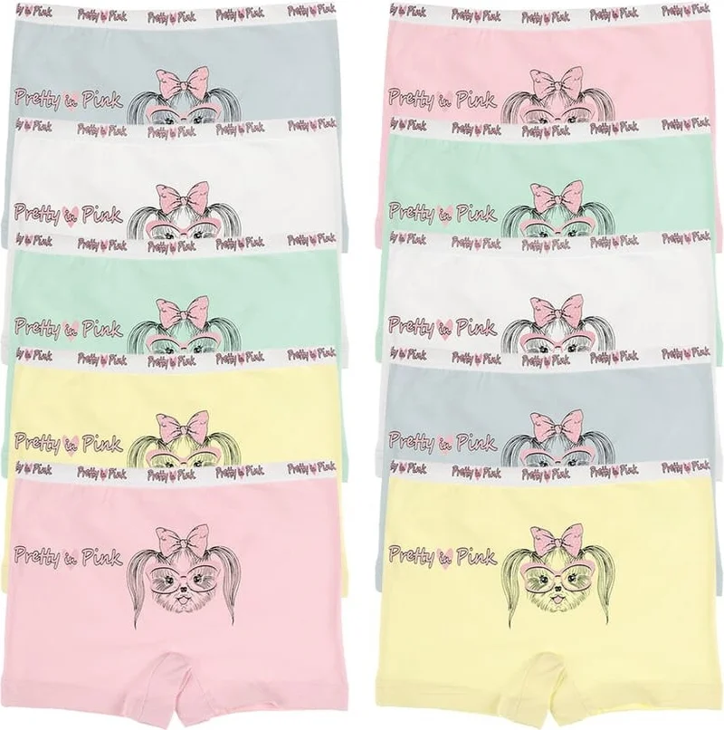 Donella 10 Pcs Colored Dog Printed Girl's Shorts - 425059