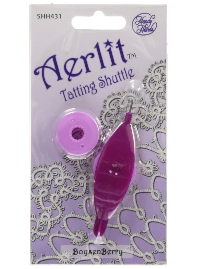 Handy Hands Aerlit Tatting Shuttle With 2 Bobbins Shh431 Boysenberry 1 Pack - Image 1
