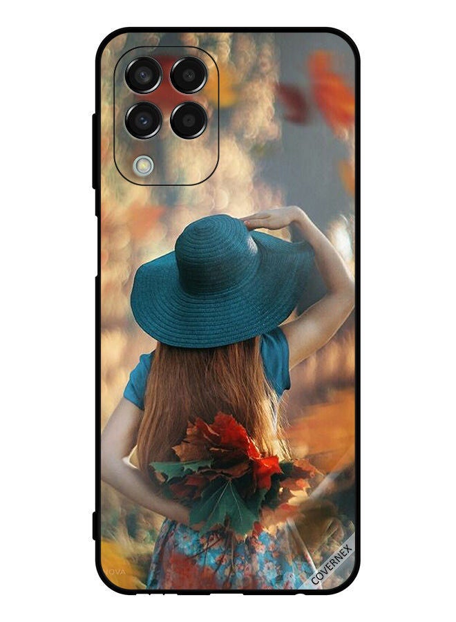 Covernex Protective Case Cover For Samsung Galaxy M33 Hat Girl Hiding Love And Leaves - Image 1