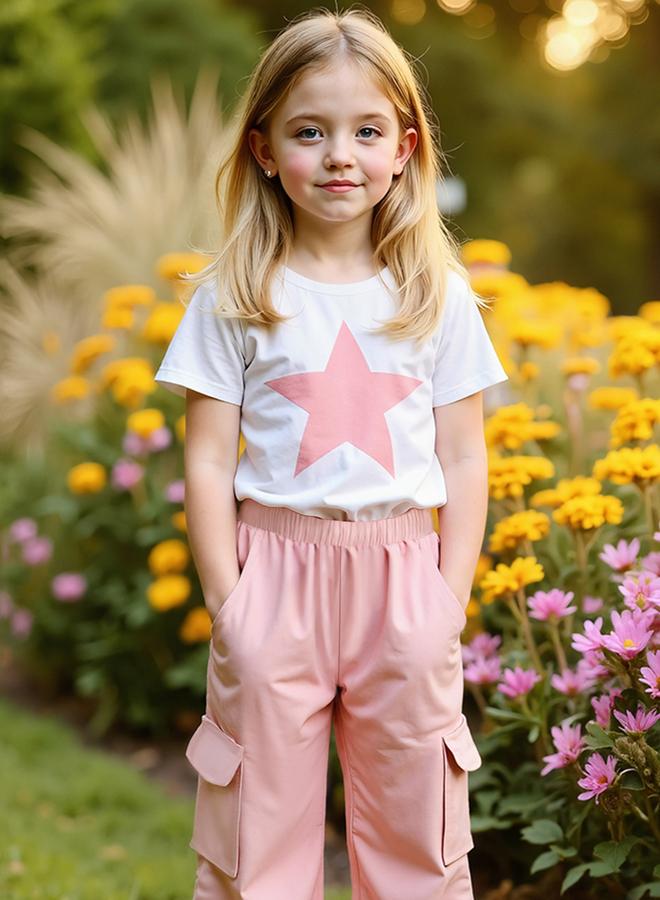 Take Two Teens Star Print T-Shirt and Cargo Pants Set - Image 5