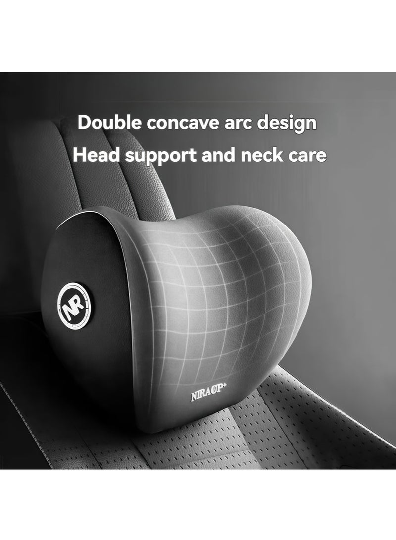 Nira Car Seat Headrest Neck Pillow Memory Foam Ergonomic Design Universal Car Seat Relieves Muscle Pain and Tension Gray - Image 3