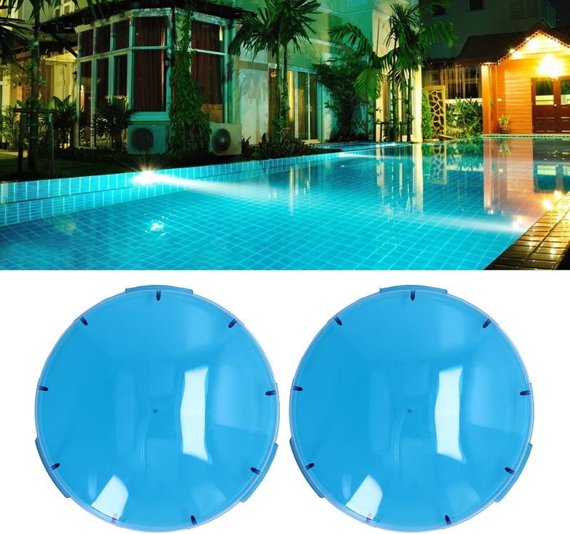 2Pcs 19cm Pool Lamp Lens Cover, Replacement for AMERILITE Swimming Pool Light, Blue Transparent Plastic Lid with High Light Transmittance for Spa and Inground - Image 2
