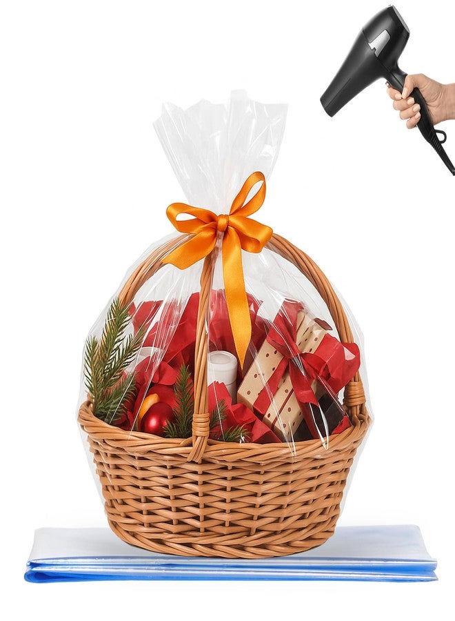 WIKDAY Shrink Wrap Bags for Gift Baskets 10 PCS 24x30 Inches Large Cellophane Bags Wrapping Plastic Clear Jumbo Basket Wrap Bags - Image 1