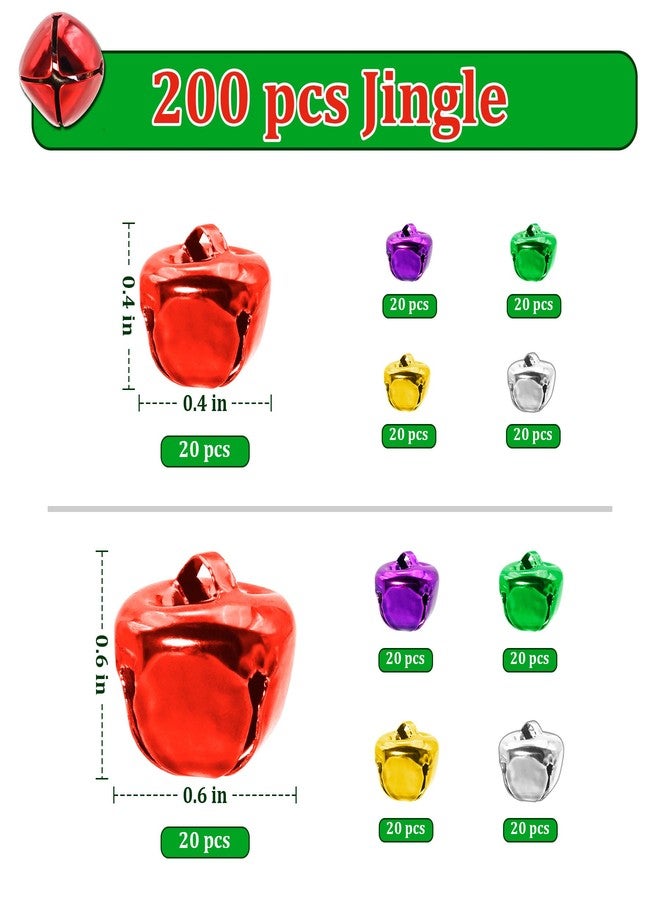 Philbinden 200 Pieces Jingle Bells for Craft DIY Craft Bells Multi-Color Bulk DIY Bells for Home Decoration Christmas Jingle Bell, Cheerful Sound Craft Bells for Wreath Holiday Home and Christmas Decoration - Image 2