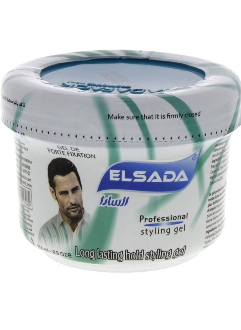 Elsada - Elsada Professional Styling Gel Long Lasting Hold Hair Styling Gel Green  250 Ml - Image 1