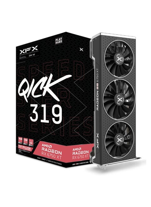XFX Speedster QICK319 Radeon RX 6750XT CORE Gaming Graphics Card with 12GB GDDR6 HDMI 3xDP, AMD RDNA 2 RX-675XYJFDP