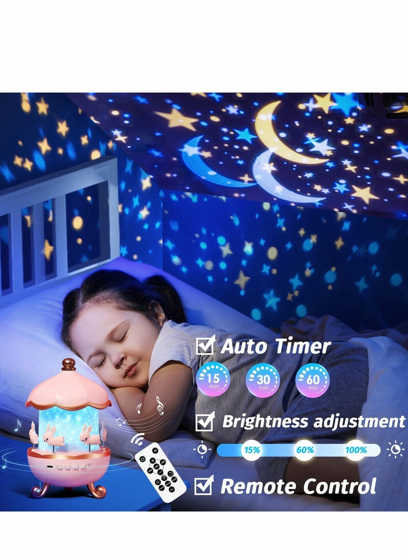 Excefore - Star Projector Night Light for Kids 72 Modes Baby Sound Machine Room Decor White Noise Lights Bedroom, Remote Timer Kawaii Unicorn Gifts Girls - Image 1