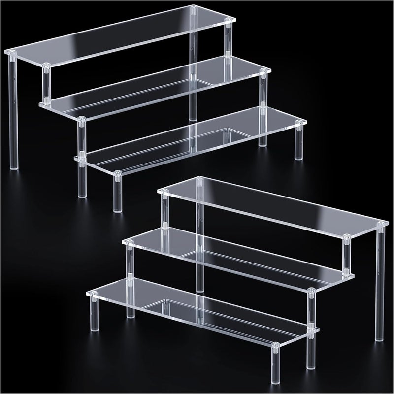 FUNFERY حامل عرض أكريليك من (شفاف، 11.6 × 3.1 بوصة) - Image 1