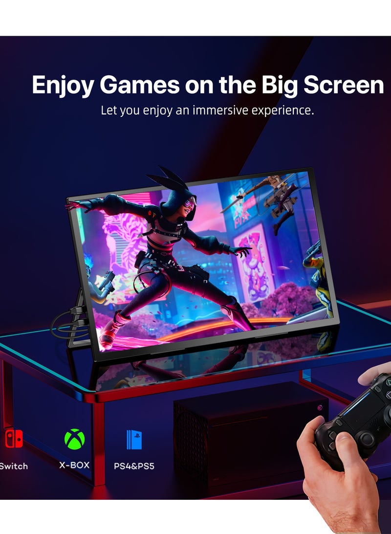 أوبيرفكت شاشة عرض محمولة UPERFECT مقاس 22 بوصة تعمل باللمس بدقة 2560 × 1440 بكسل وشاشة IPS مزودة بمنفذ Mini HDMI ومنفذ USB-C للكمبيوتر الشخصي والكمبيوتر المحمول والهاتف المحمول وأجهزة Xbox وSwitch وPS4/5 ومتوافقة مع حامل VESA - Image 4